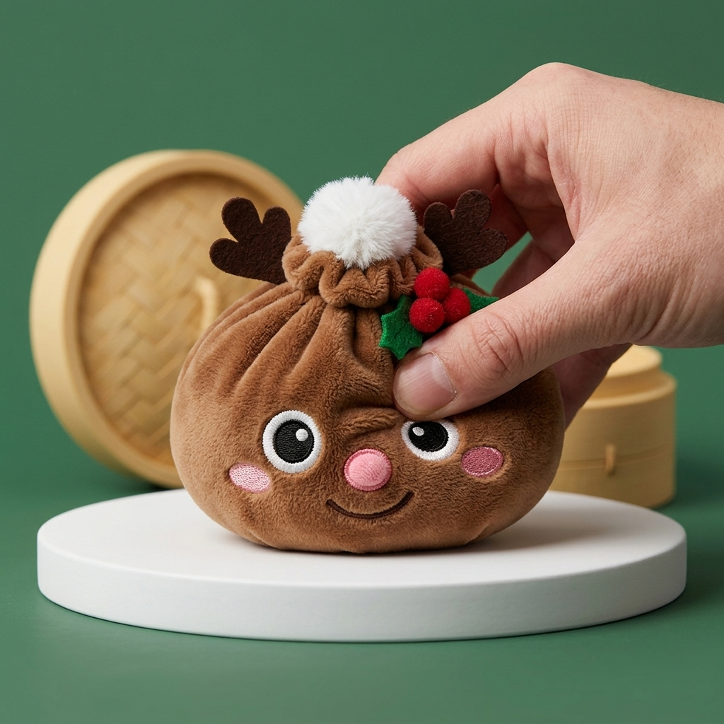 Reindeer Dumpling Squishy Jouluporo slow rise -efekti toiminnassa