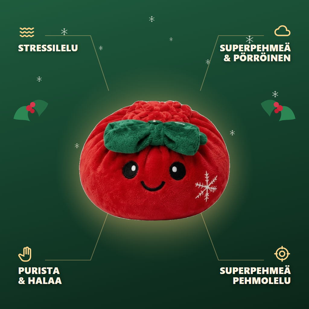 Squishy Dumpling Joulurusetti Punainen infografiikka: tärkeimmät edut