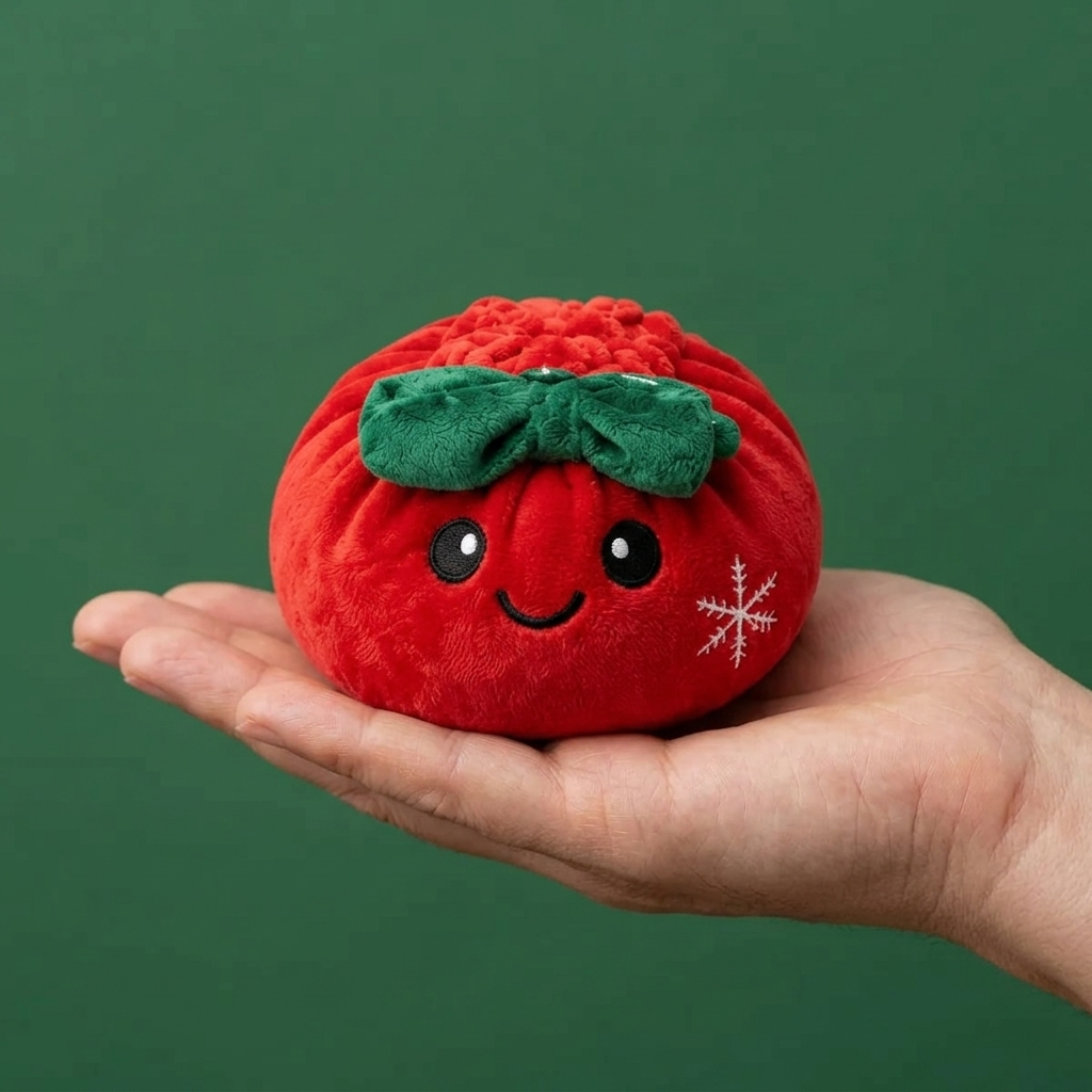 Squishy Dumpling Joulurusetti Punainen kädessä — kokovertailu