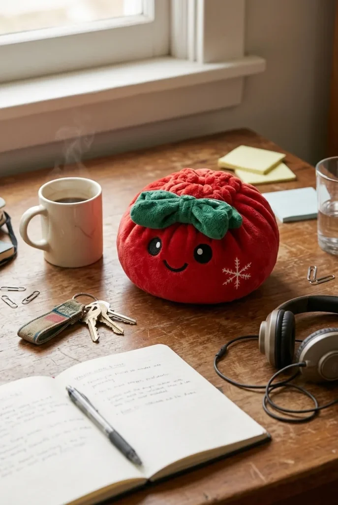 Squishy Dumpling Joulurusetti Punainen työpöydällä