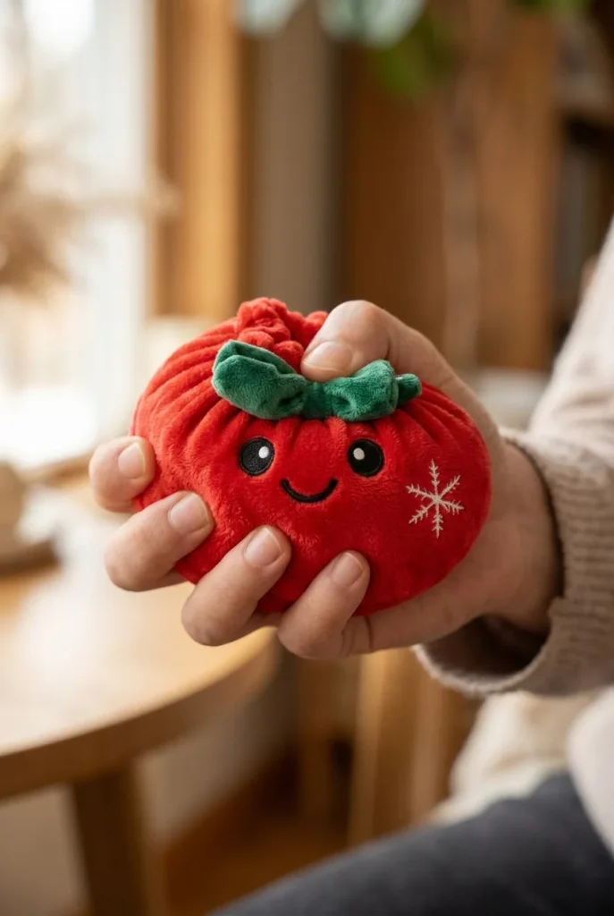 Squishy Dumpling Joulurusetti Punainen puristuksessa