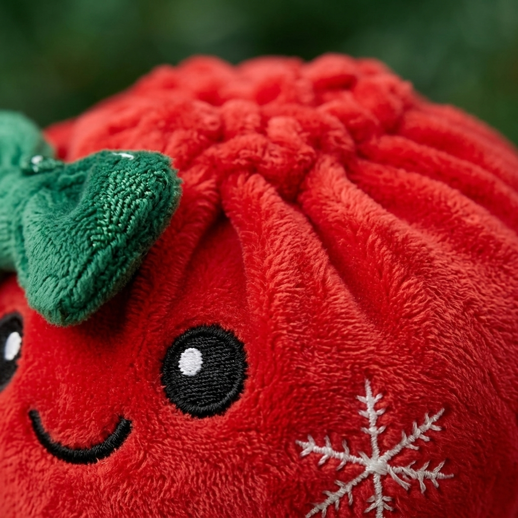Squishy Dumpling Joulurusetti Punainen makrokuva vaahdon pinnasta