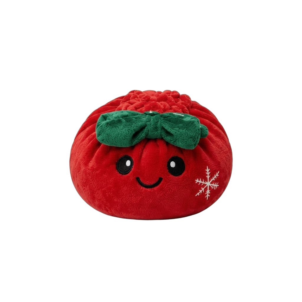 Squishy Dumpling Joulurusetti Punainen puristettuna kädessä