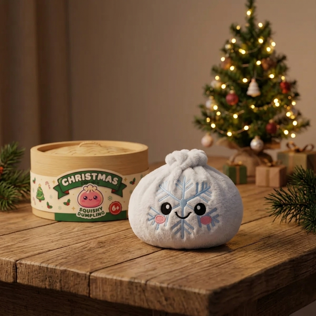 Snowflake Dumpling Squishy Talvi arkisessa asetelmassa