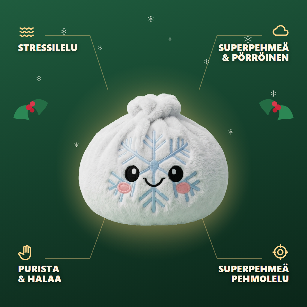 Snowflake Dumpling Squishy Talvi infografiikka: tärkeimmät edut