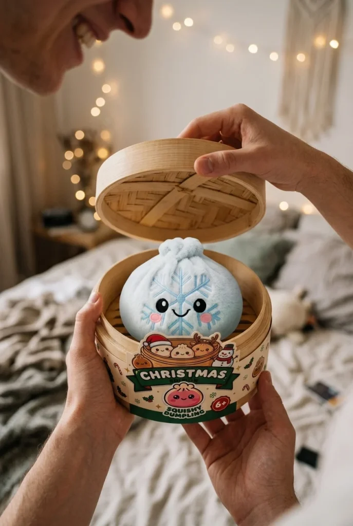 Snowflake Dumpling Squishy Talvi avauksen hetkellä