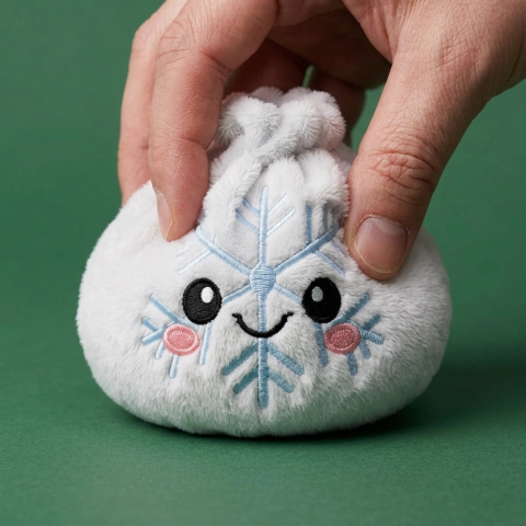 Snowflake Dumpling Squishy Talvi slow rise -efekti toiminnassa