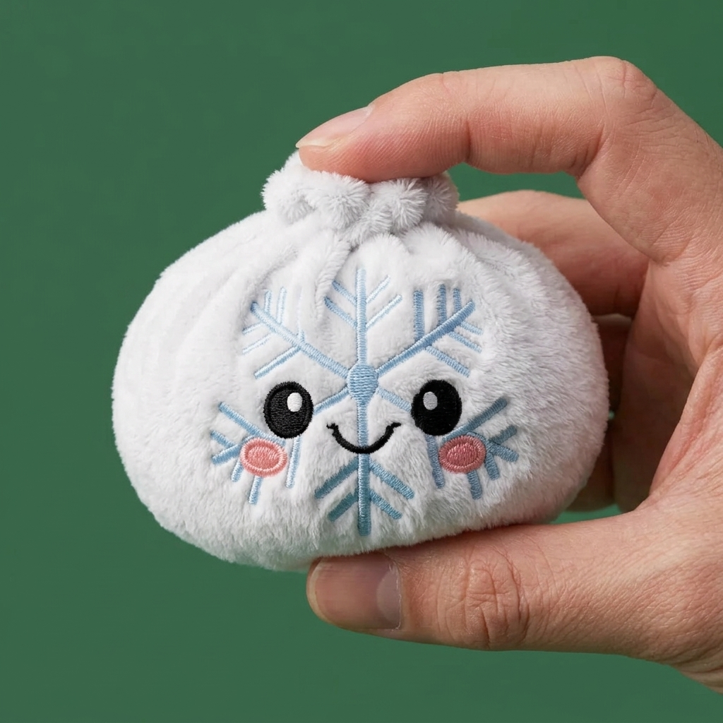 Snowflake Dumpling Squishy Talvi puristettuna kädessä