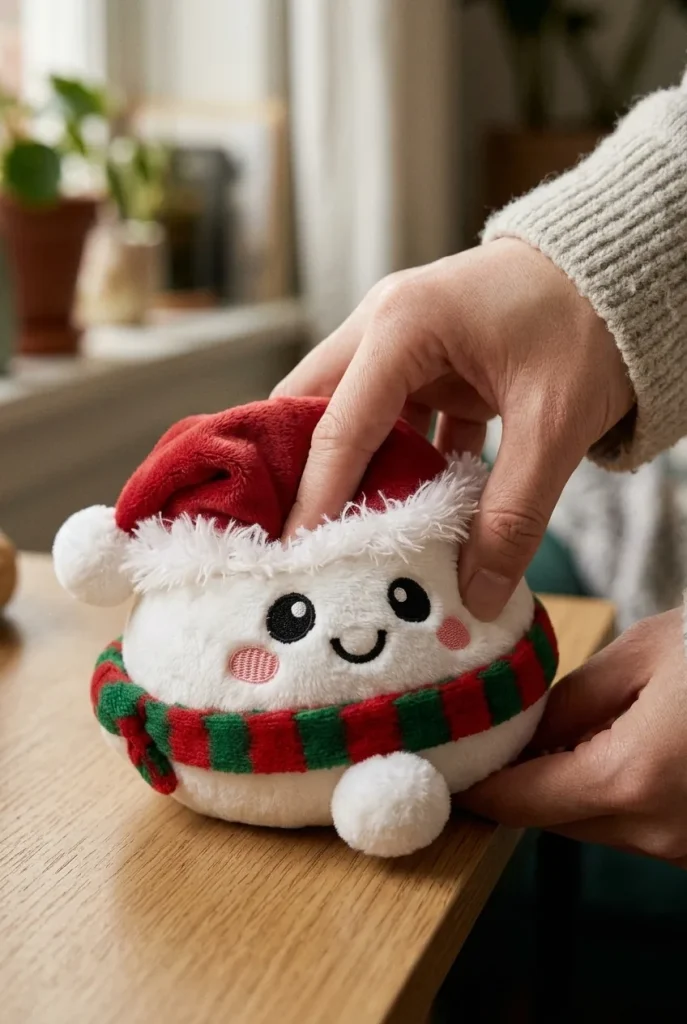 Dumpling Squishy Lumiukko Joulupipossa puristuksessa