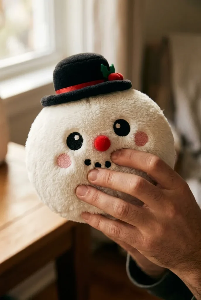 Dumpling Squishy Lumiukko Silinterihattu puristuksessa