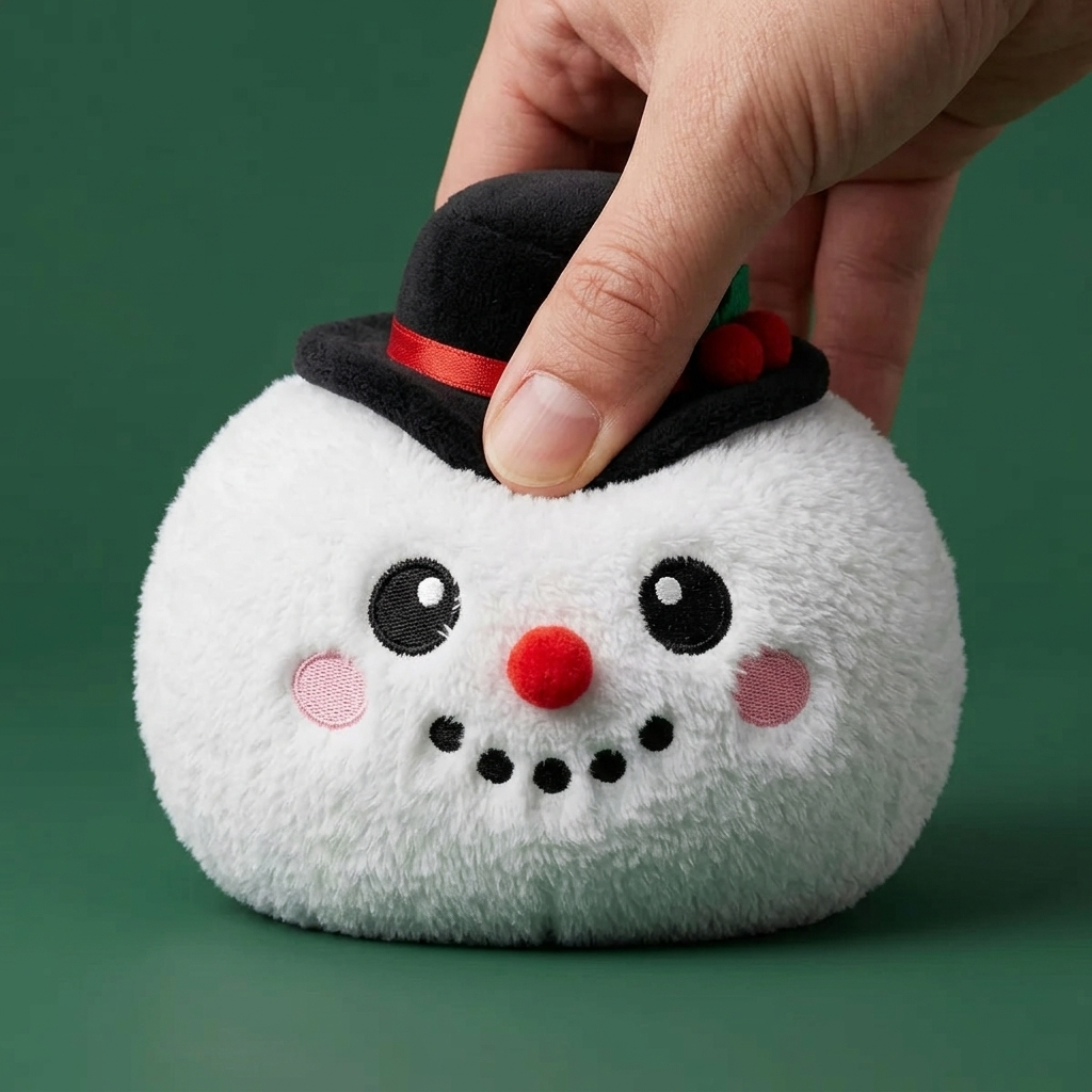 Dumpling Squishy Lumiukko Silinterihattu slow rise -efekti toiminnassa