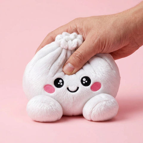 Vaahtokarkki Squishy Dumpling Pehmolelu Valkoinen slow rise -efekti toiminnassa