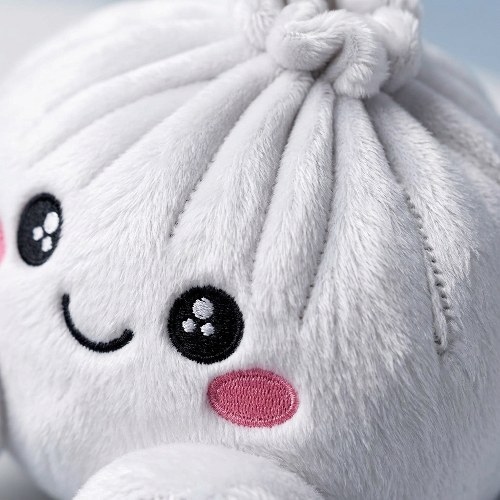 Vaahtokarkki Squishy Dumpling Pehmolelu Valkoinen makrokuva vaahdon pinnasta