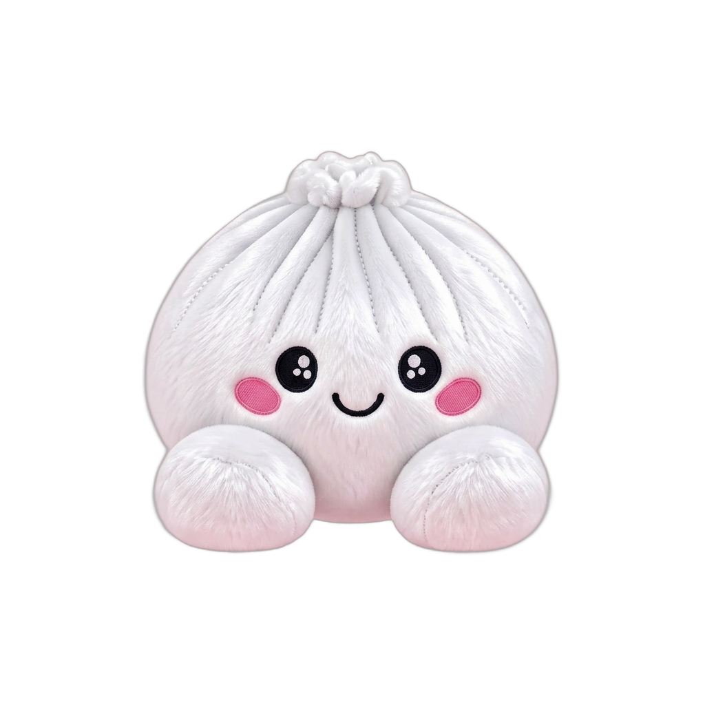 Vaahtokarkki Squishy Dumpling Pehmolelu Valkoinen puristettuna kädessä