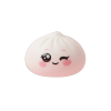 Dumpling Squishy Valkoinen Silmänisku puristettuna kädessä