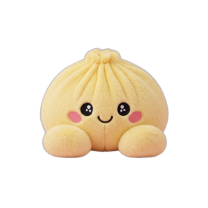 Dumpling Squishy Sitruunankeltainen puristettuna kädessä