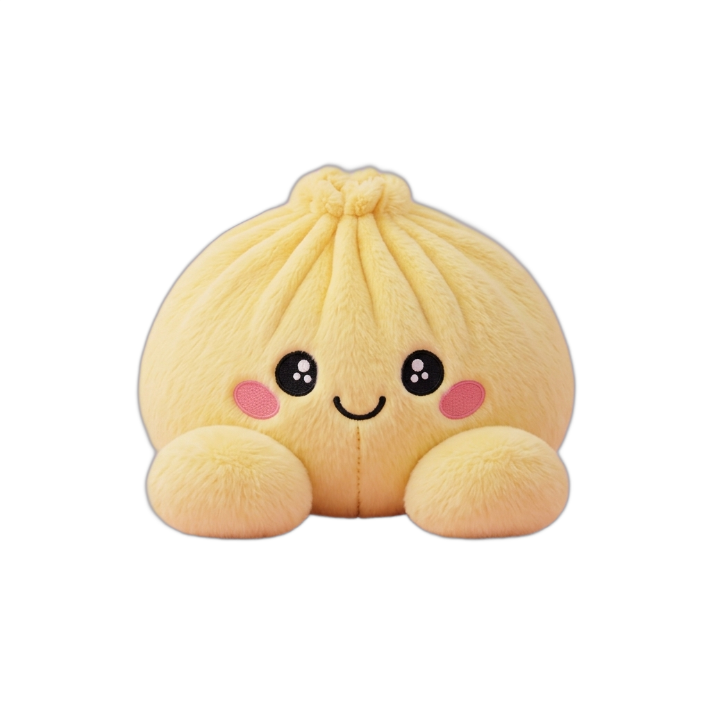 Dumpling Squishy Sitruunankeltainen puristettuna kädessä